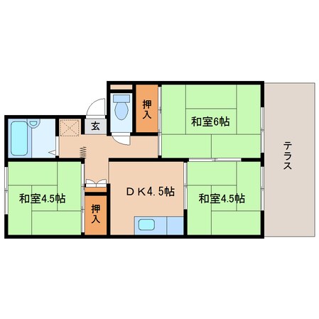 箸尾駅 徒歩8分 1階の物件間取画像